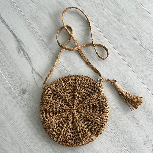 Artisan Handbags - Straw Raffia Round Cross-Body Bag from Crete